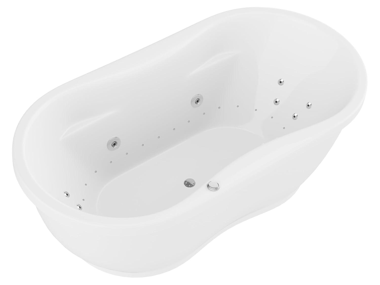 Lori 71.25” x 35.5” Freestanding Whirlpool and Air Acrylic Bathtub
