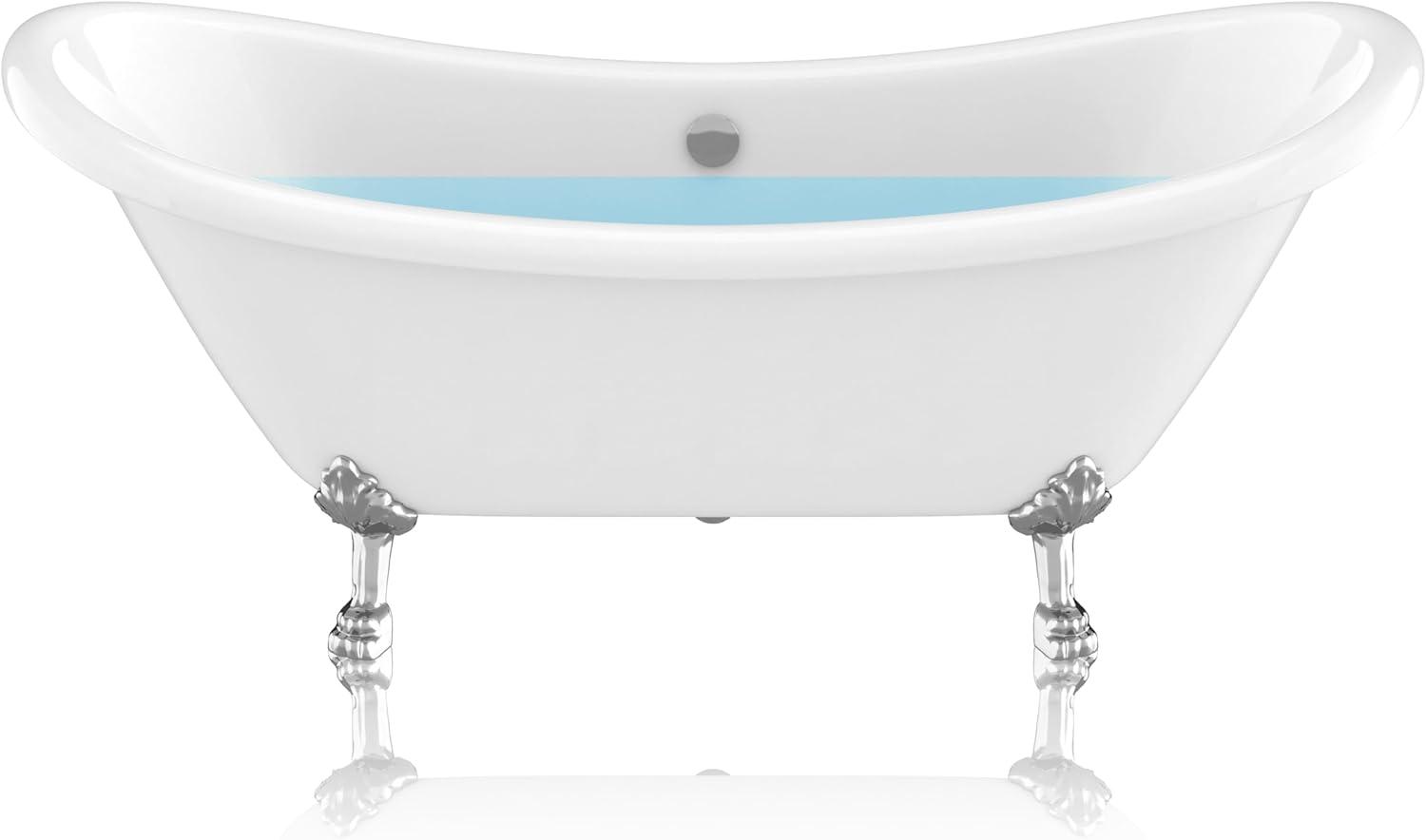 Belissima 69'' White Acrylic Clawfoot Freestanding Bathtub