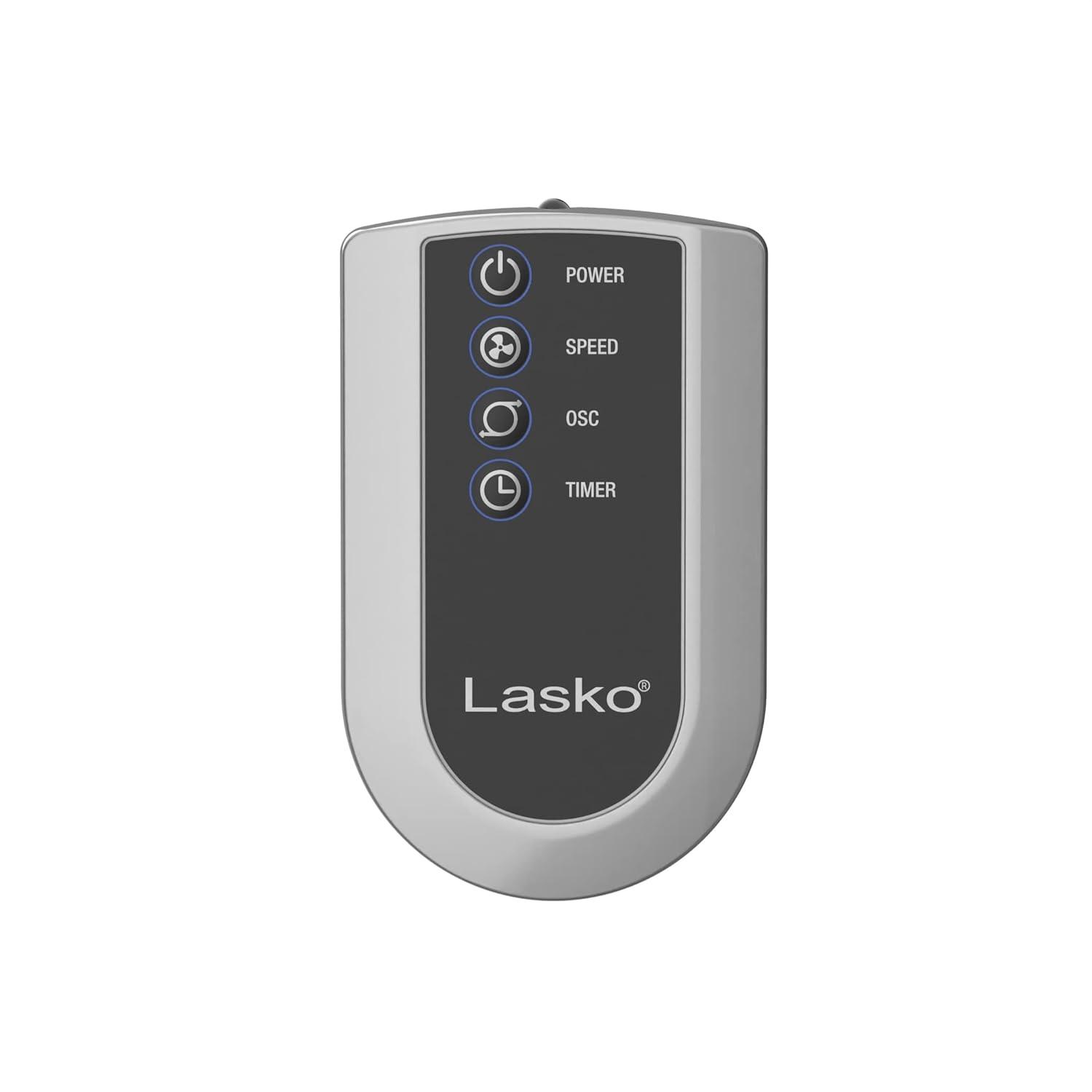Lasko 36" 4-Speed Oscillating Remote Controlled Tower Fan with Timer, Black, T36511, New