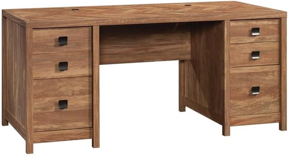 Cannery Bridge 6 Drawer Executive Desk Sindoori Mango - Sauder: Workspace Organizer, MDF Build