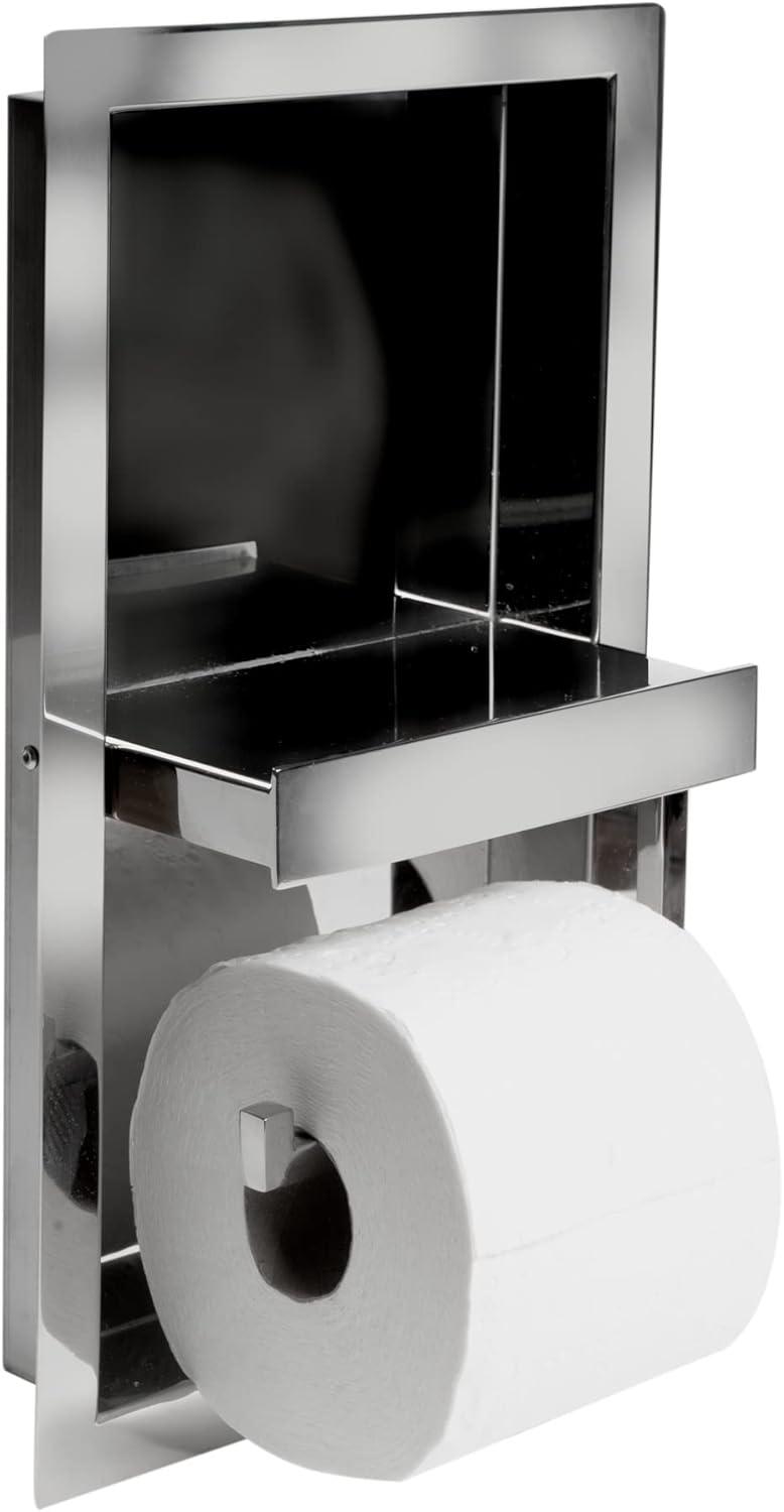 PVD Stainless Steel Recessed Toilet Paper Holder / Bathroom Niche