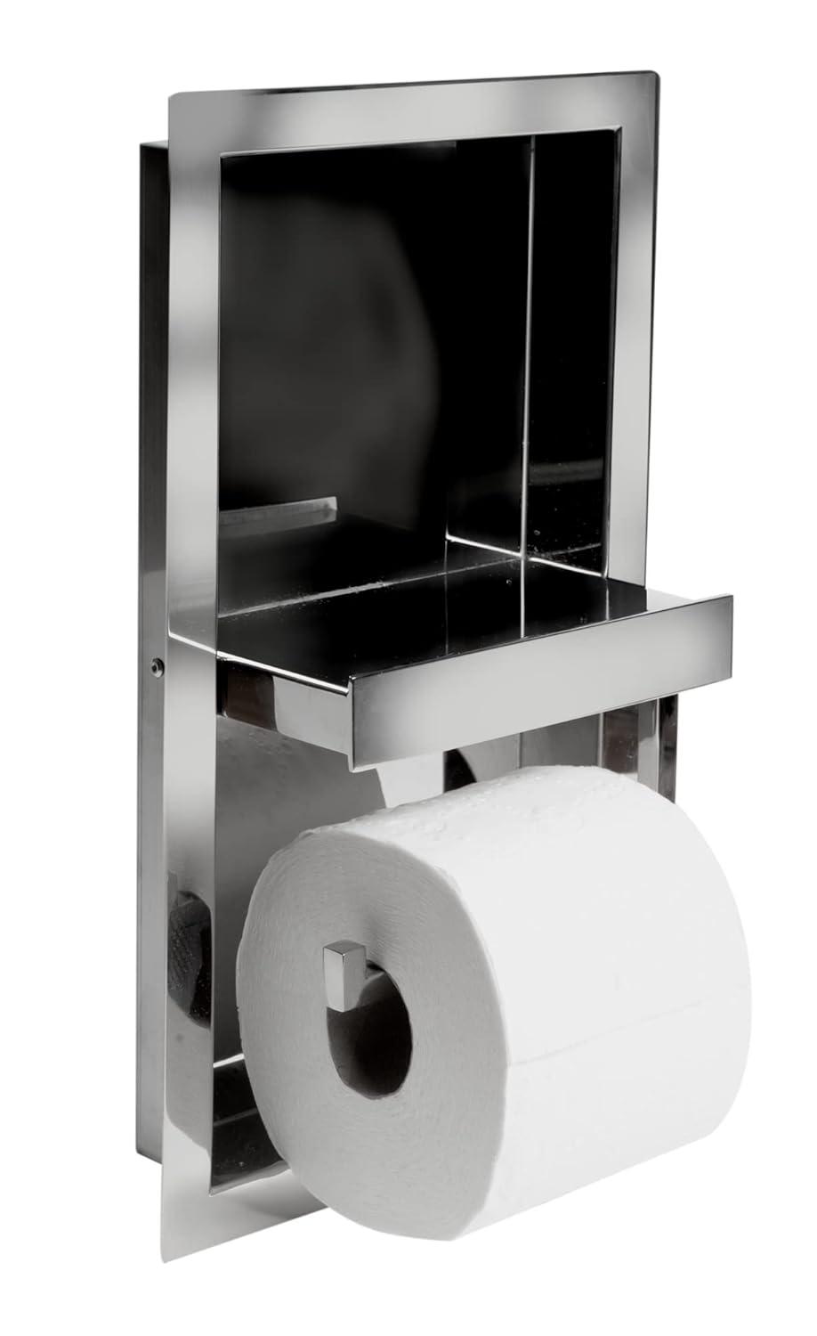 PVD Stainless Steel Recessed Toilet Paper Holder / Bathroom Niche