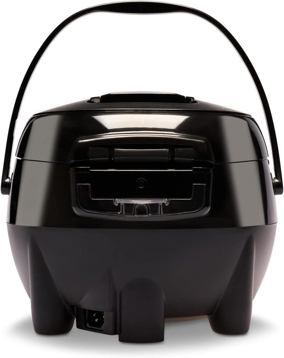 Reishunger Digital Rice Cooker and Steamer, Black, Timer - 8 Cups - Premium Inner Pot, Multi Cooker with 12 Programs & 7-Phase Technology for Brown Rice, Soups, Grains, Oatmeal & more - 1-8 People