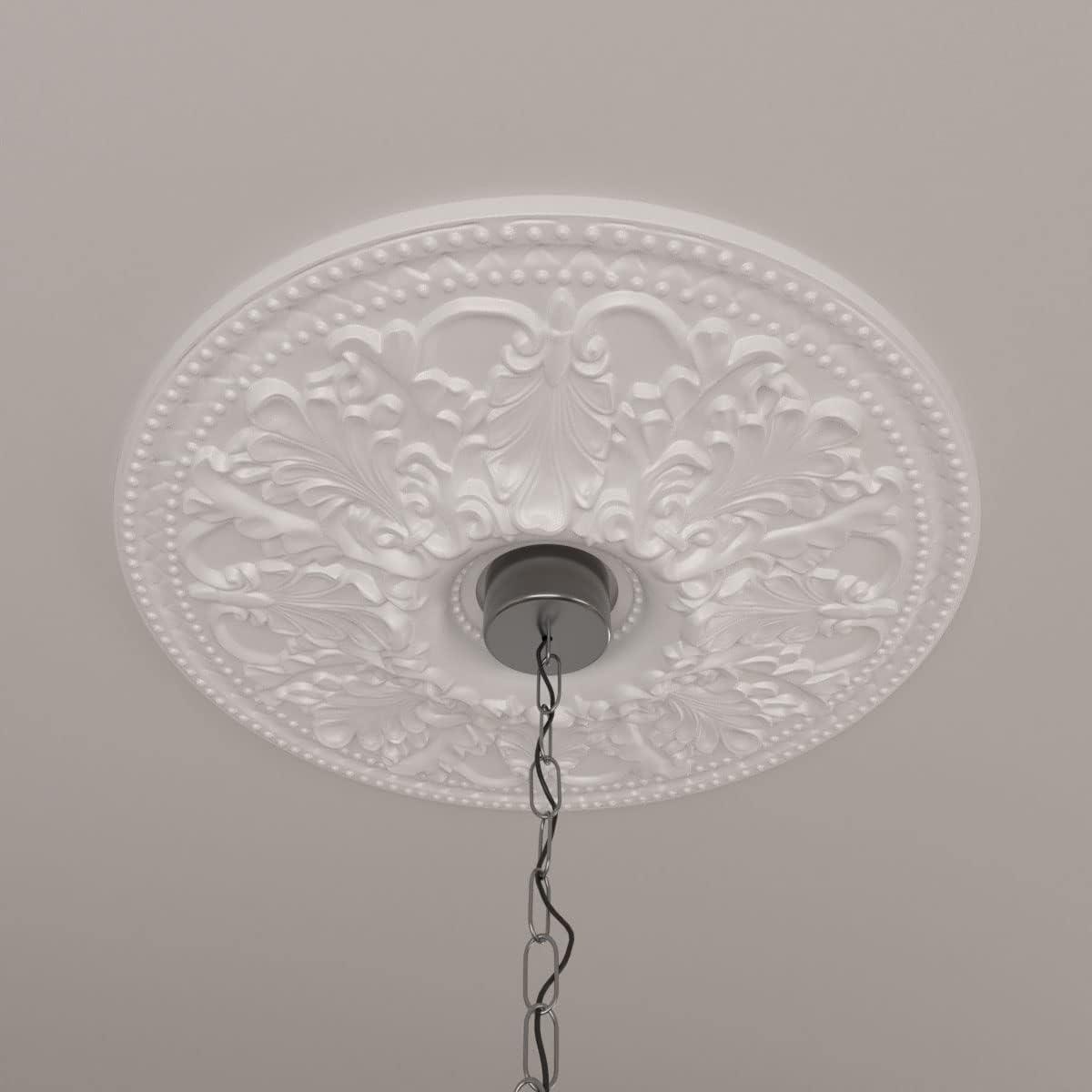 Ekena Millwork 23 7/8"OD x 4"ID x 2 1/8"P Ashley Ceiling Medallion (Fits Canopies up to 4 3/4")