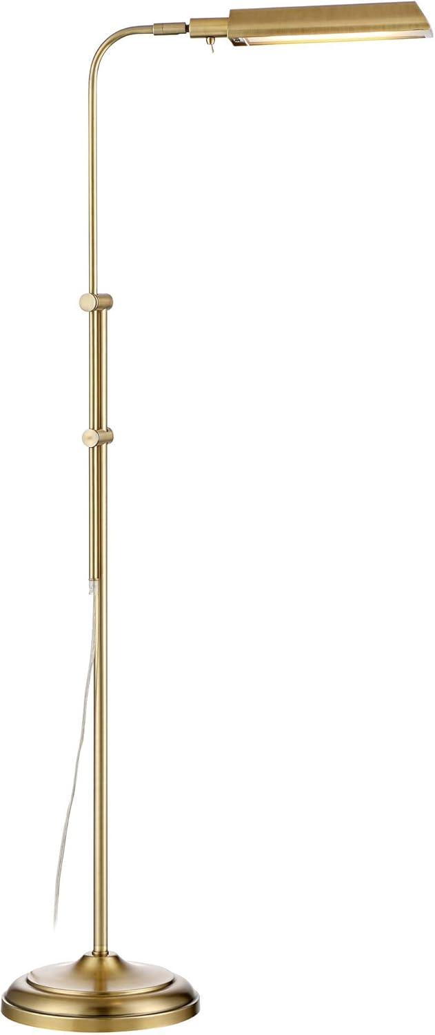 360 Lighting Culver Traditional Pharmacy Floor Lamp Standing 57" Tall Plated Aged Brass LED Adjustable Metal Shade for Living Room Reading Bedroo