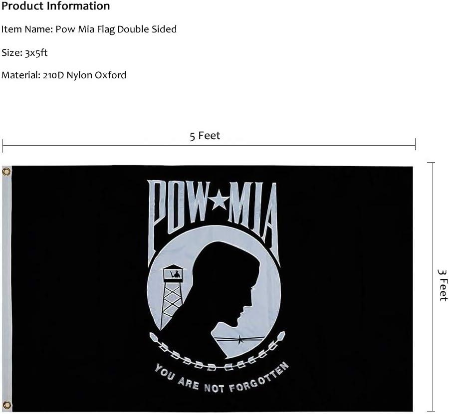 POW MIA 3x5 Nylon Flag - Double Sided and Embroidered - All Weather, Durable, Outdoor Nylon Flag - Front Line Flags