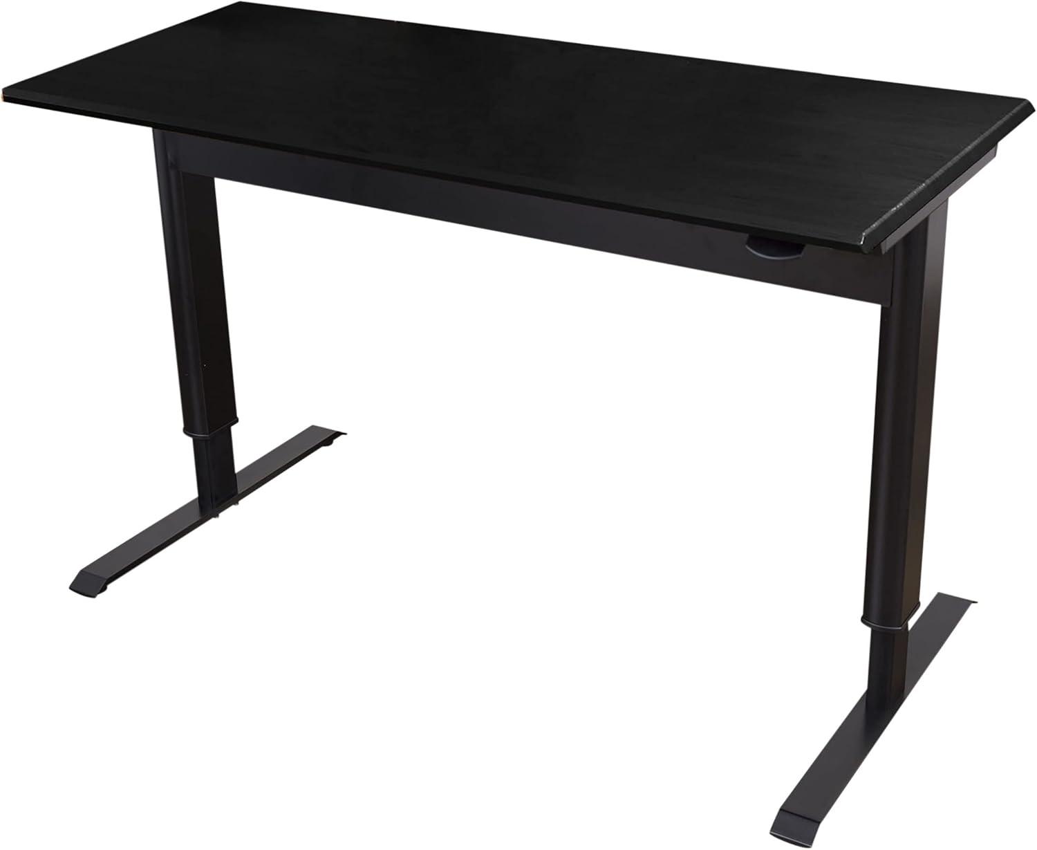 Adjustable 60'' Black Metal Standing Desk with Pneumatic Lift