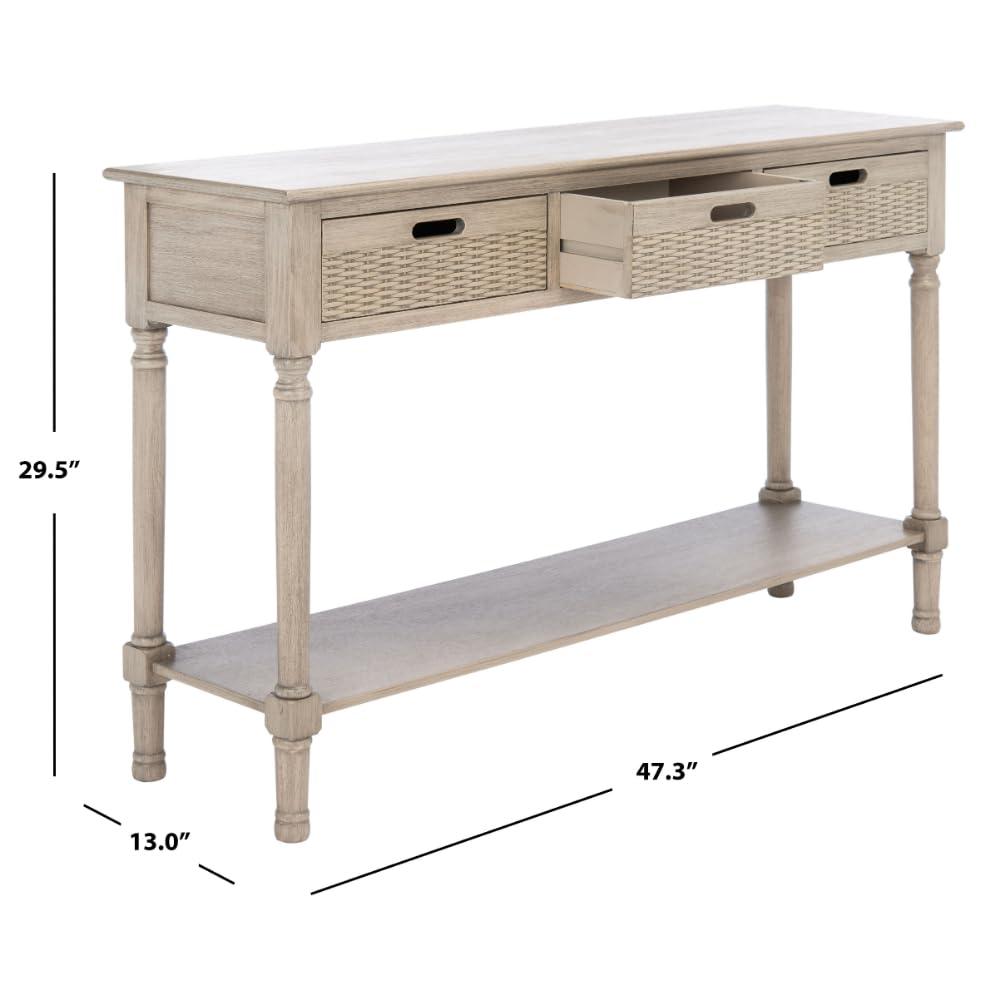 Landers 3 Drawer Console Table - Greige - Safavieh