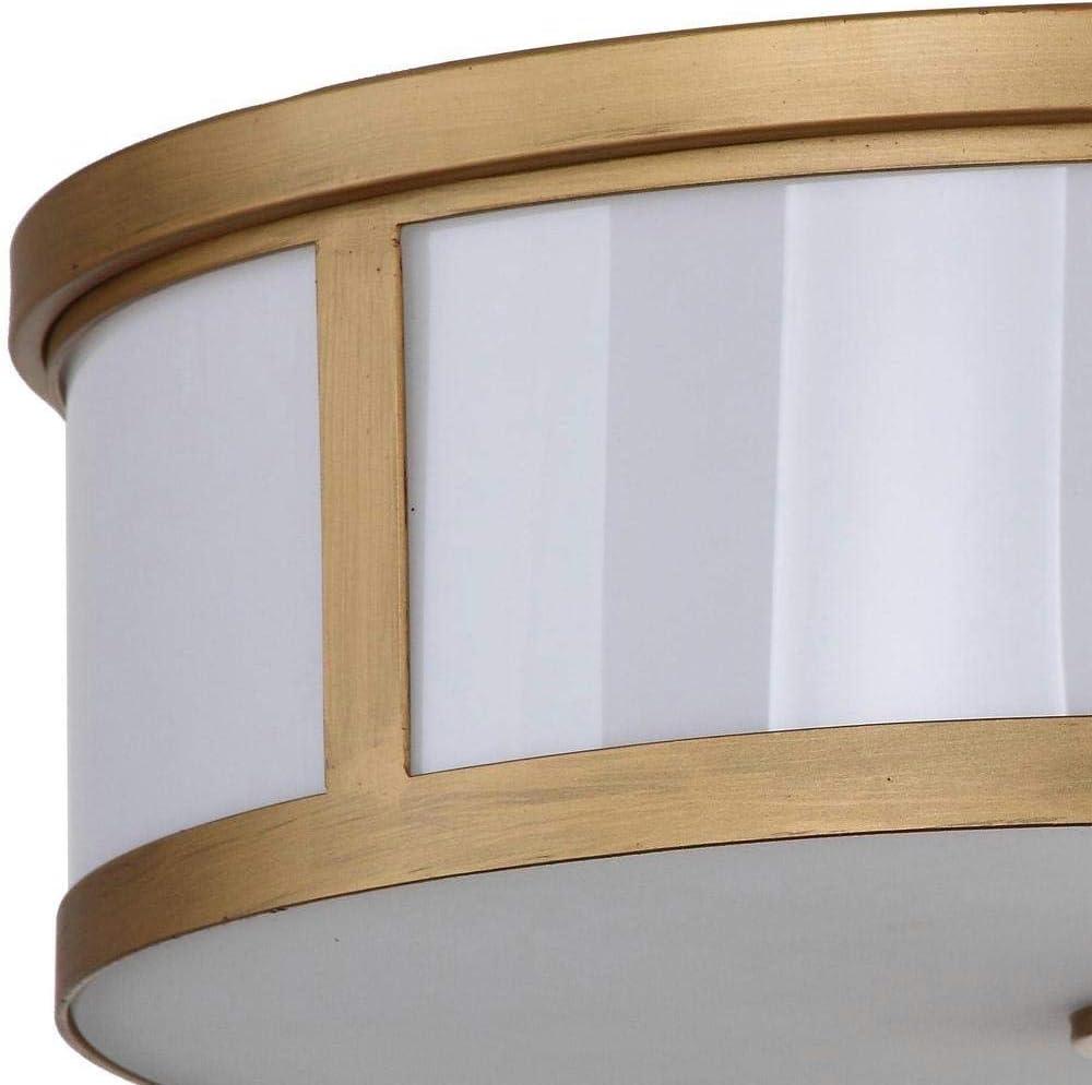 SAFAVIEH Avery 2 Light 17 in. Dia. Drum Flush Mount, Antique Gold