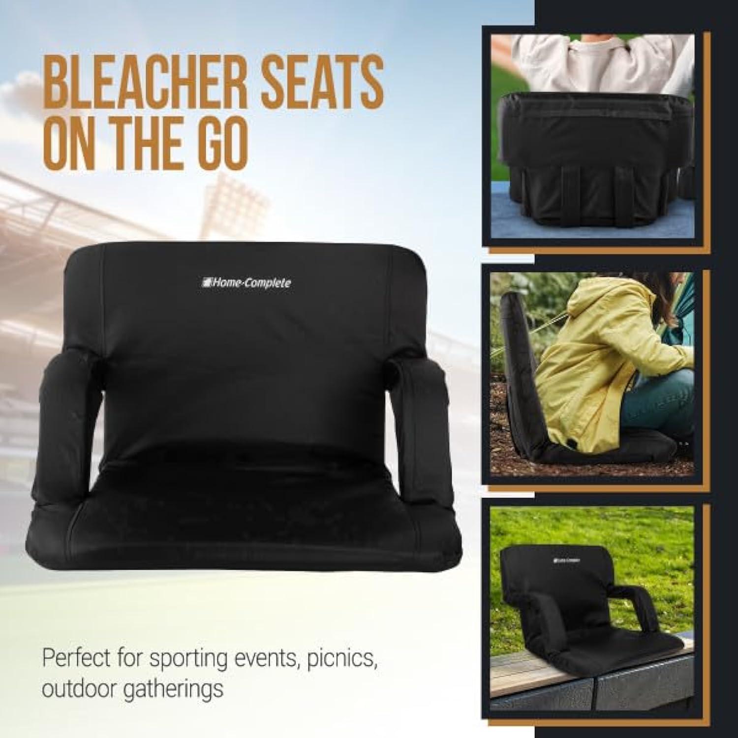 Wide Bleacher Cushion with Padded Back Stadium Seat Chair