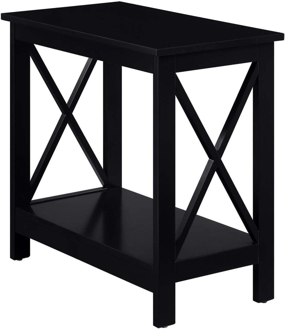 23.75 x 12 x 23.75 in. Oxford Chairside End Table with Shelf, Black