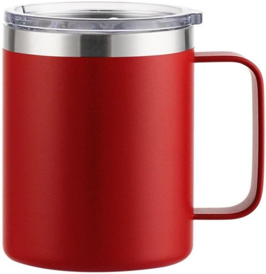 12oz Stainless Steel Coffee Mug With Handle Lid Double Wall Vacuum Thermal Cup Reusable Durable Travel Water Cup Retirement Gift