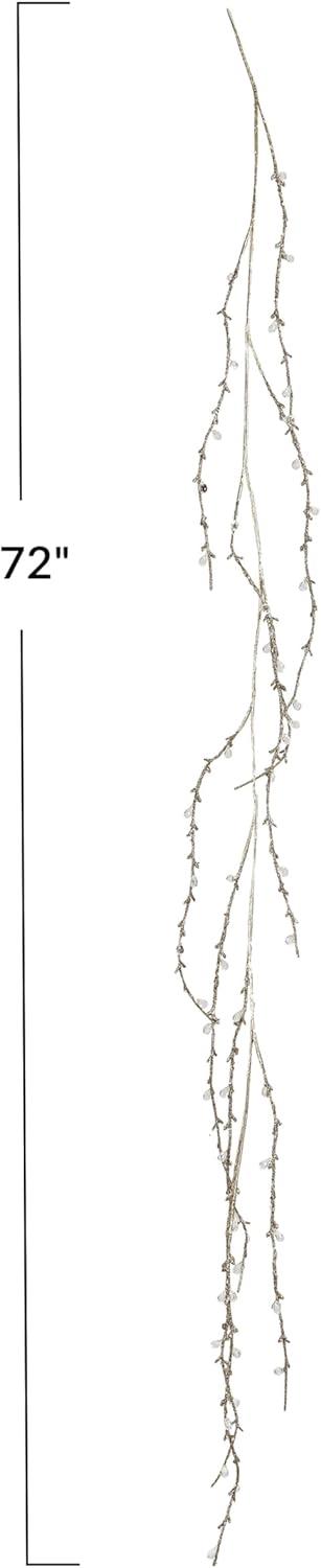 Creative Co-Op Faux Twig Garland with Acrylic Jewels and Glitter, Gold Finish