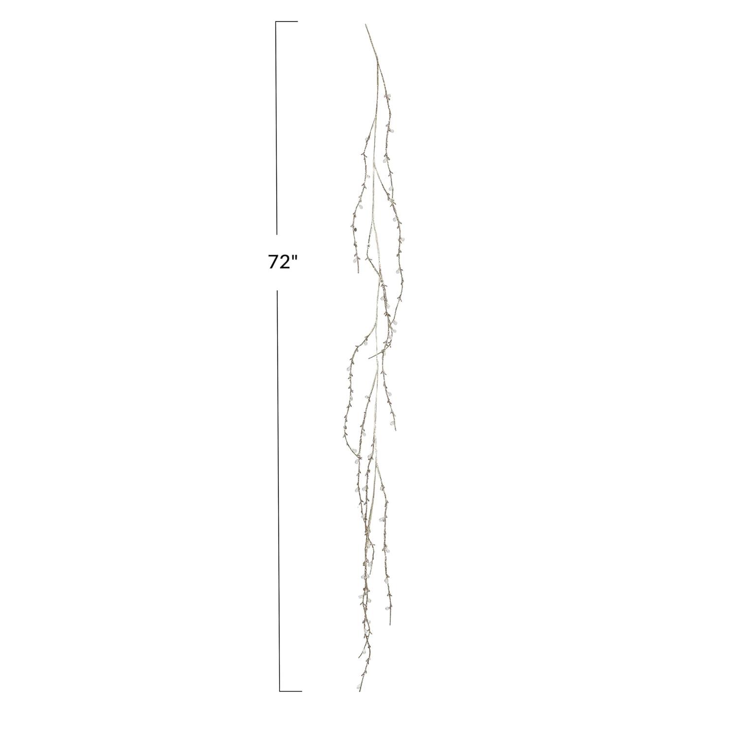 Creative Co-Op Faux Twig Garland with Acrylic Jewels and Glitter, Gold Finish