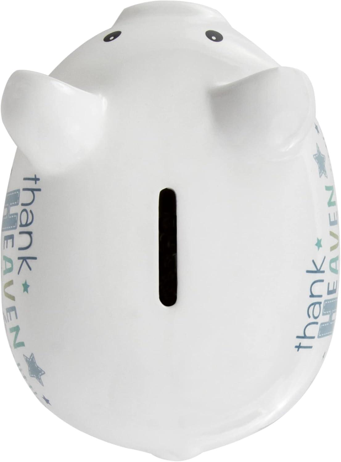 Baby Essentials My First Piggy Bank for Newborns, Infants and Toddlers in Thank Heaven Boys My First Piggy Bank