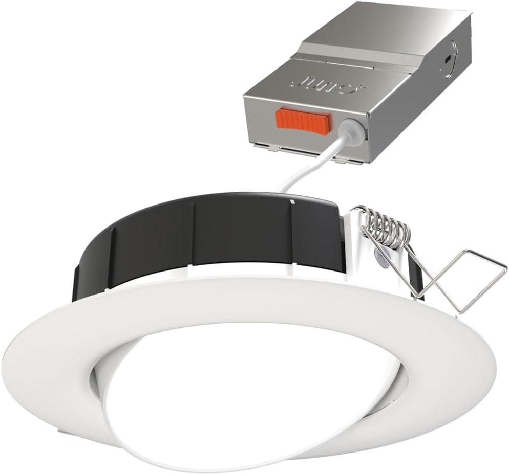 4-Inch Adjustable White LED Recessed Downlight with Trim