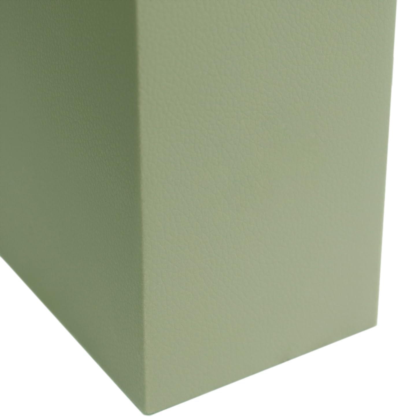 Sage Green Rectangular MDF Bedside Lamp with White Cotton Shade