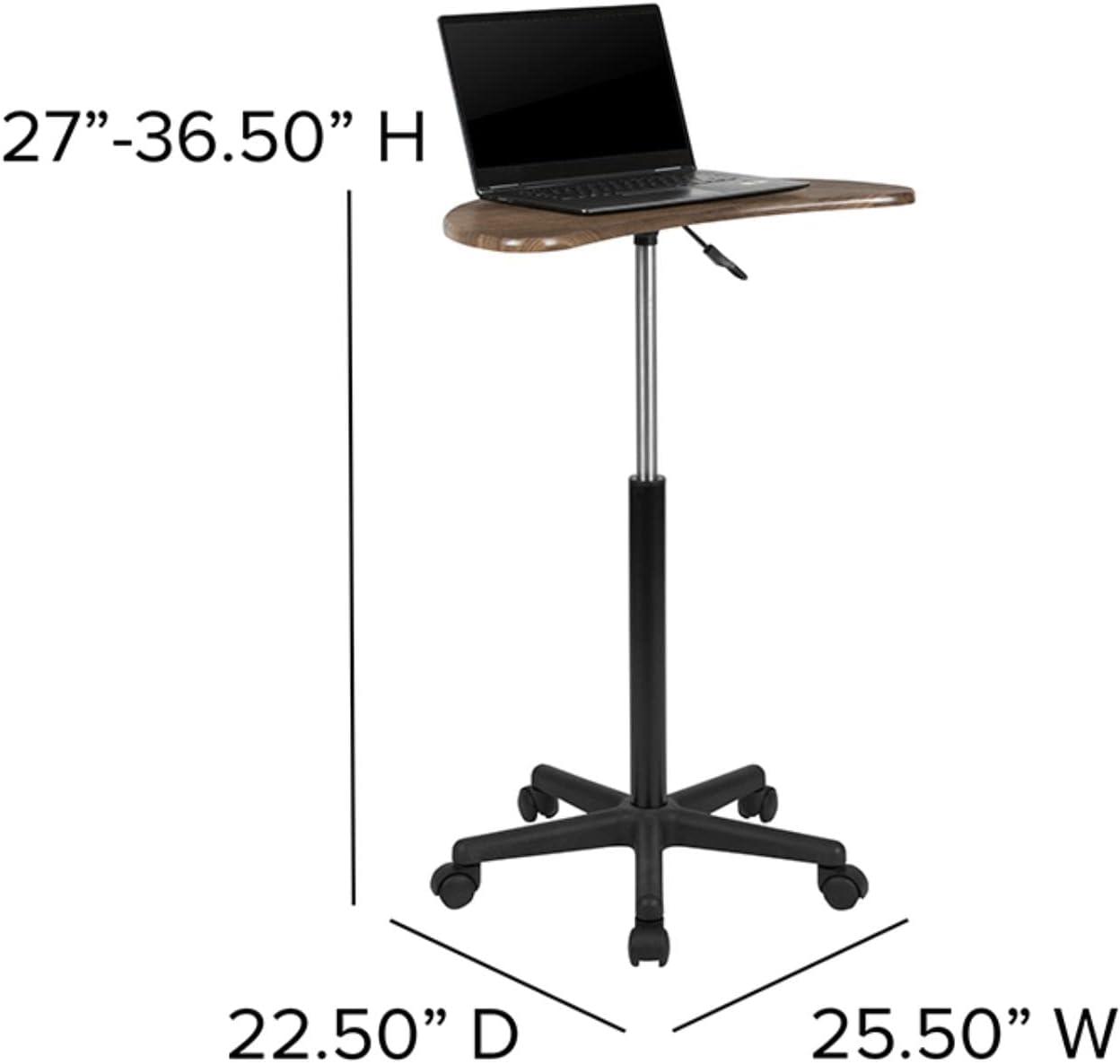 Flash Furniture Sit to Stand Mobile Laptop Computer Desk - Portable Rolling Standing Desk