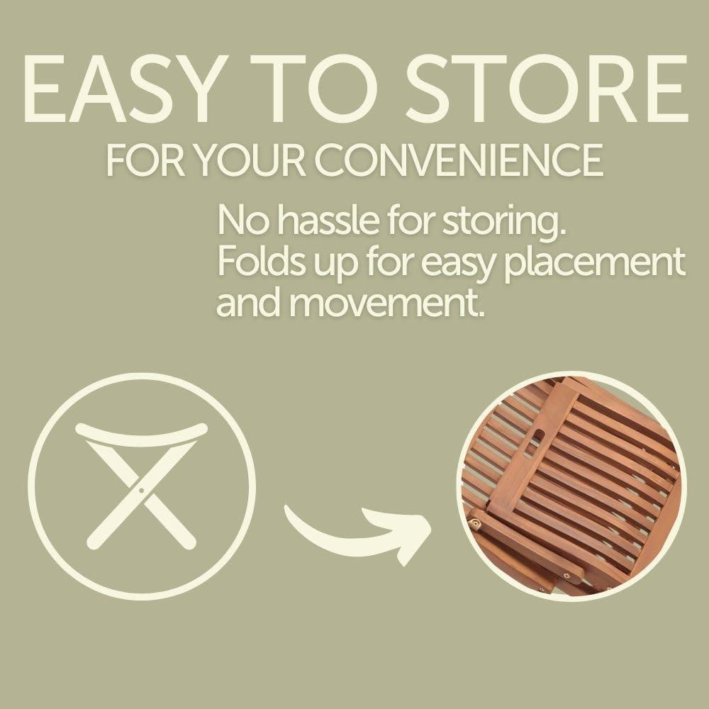 Nordic  Teak Outdoor Oiled Patio Folding Chair with Arm Rests