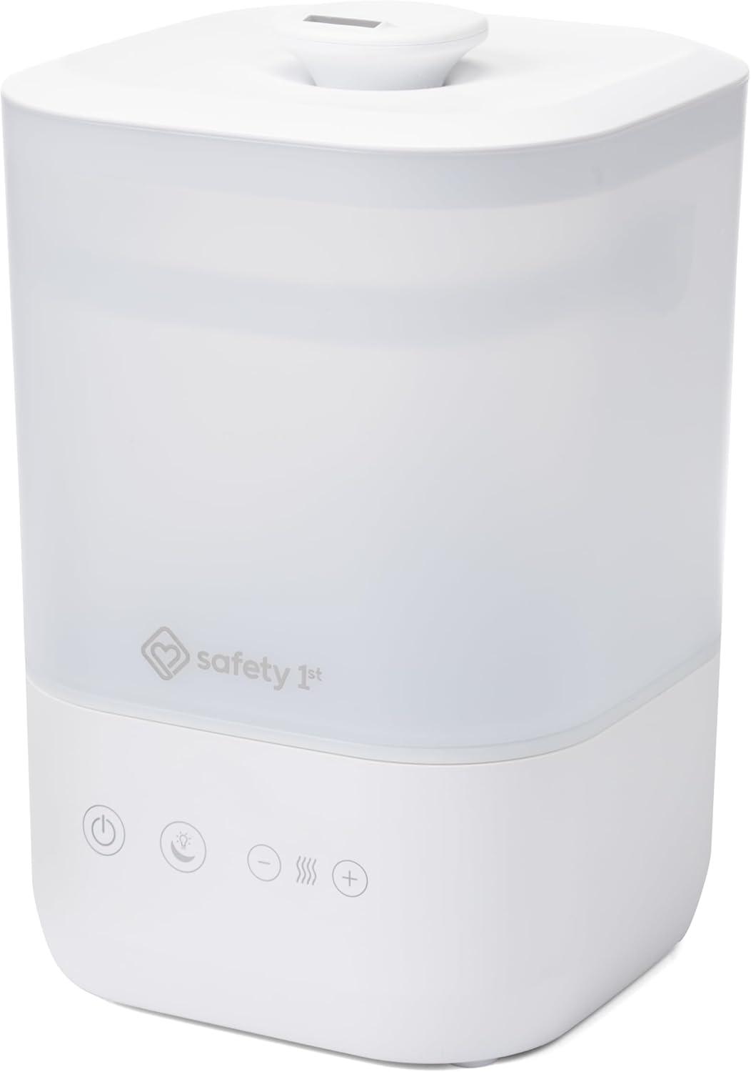 White Ultrasonic Cool Mist Top-Fill Humidifier with Night-Light