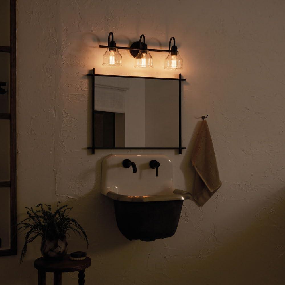 Avery Natural Brass 24" Transitional 3-Light Vanity Fixture