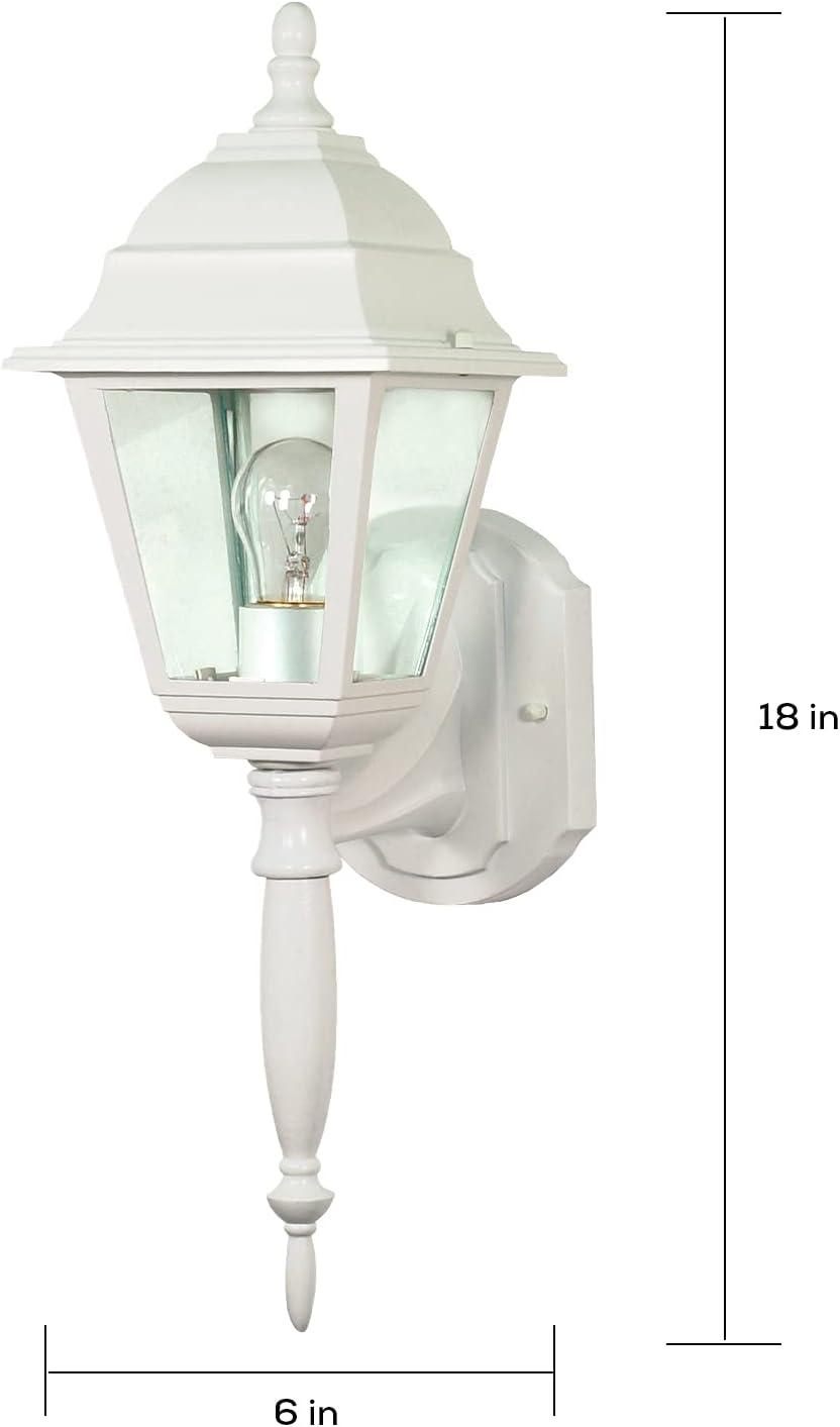 White 18" Traditional Outdoor Wall Lantern Sconce