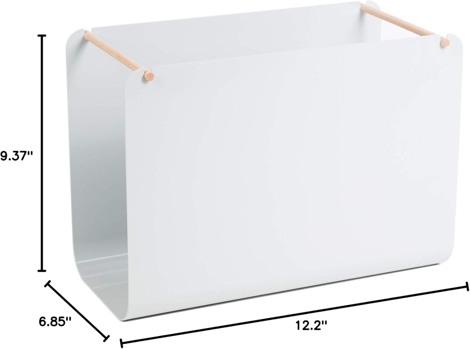 Arc Natural Wood and Metal Minimalist File Basket