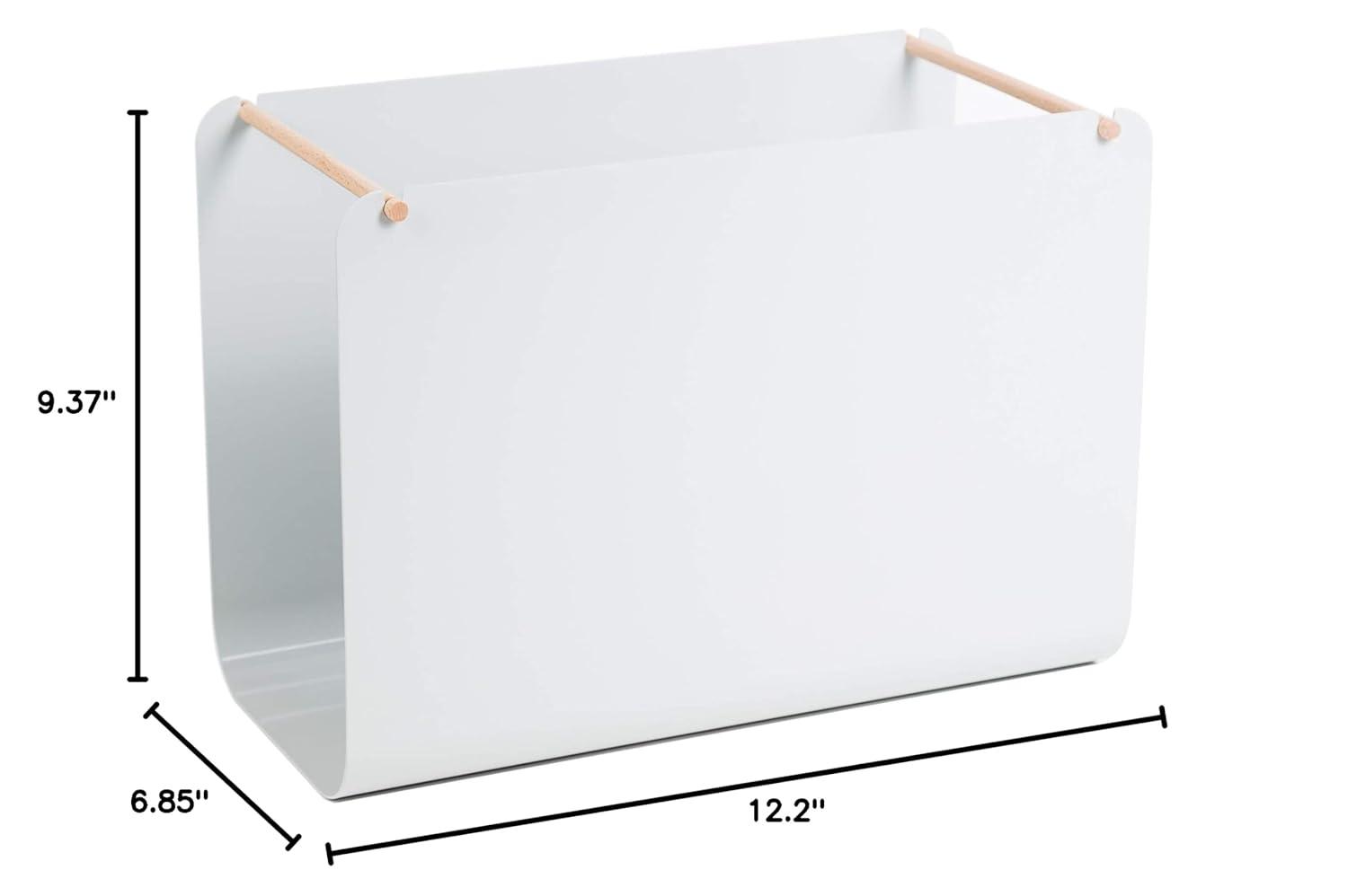 Arc Natural Wood and Metal Minimalist File Basket