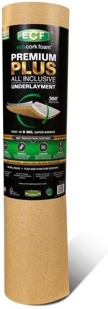 Eco Cork Foam Underlayment with Built-In 6 mil Vapor Barrier