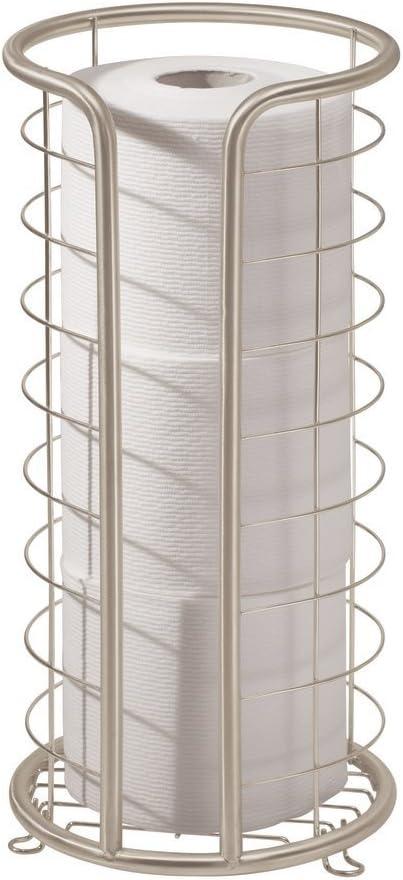 mDesign mDesign Metal Toilet Paper Holder Stand, Freestanding 3 Roll Reserve 5UY50Y