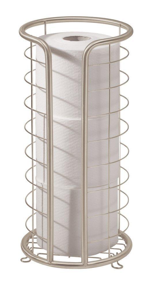 mDesign mDesign Metal Toilet Paper Holder Stand, Freestanding 3 Roll Reserve 5UY50Y