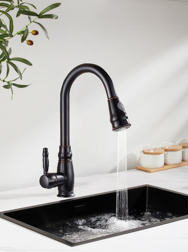 Single Handle Pull Down Kitchen Faucet with Optional Soap/Lotion Dispenser