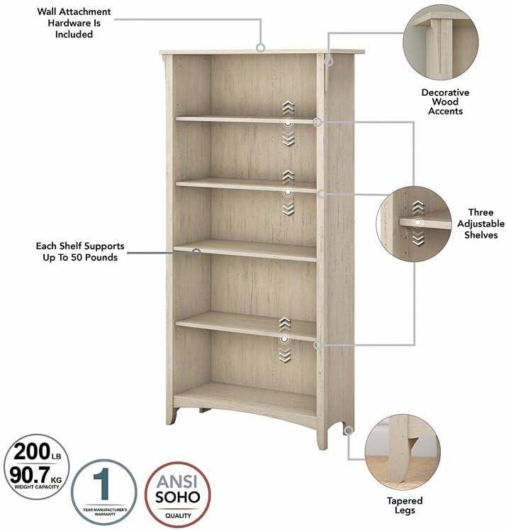 Khadesha Tall 5 Shelf Bookcase - Set Of 2