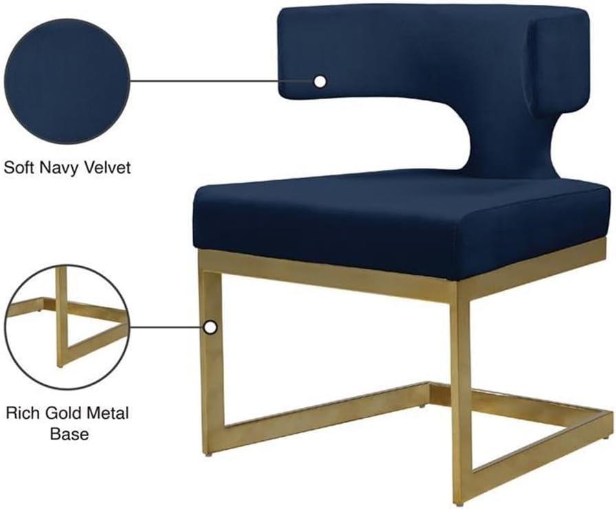 Meridian Furniture Alexandra Navy Velvet Dining Chair