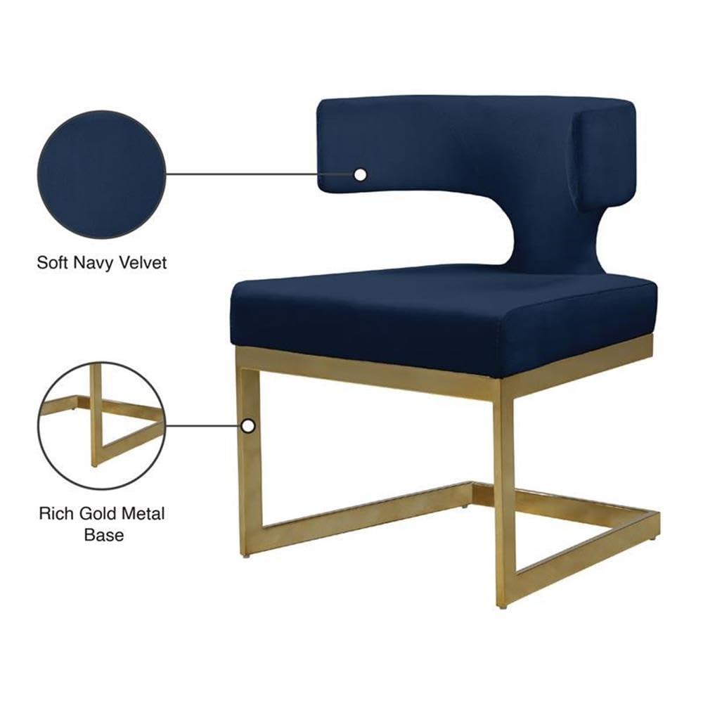 Meridian Furniture Alexandra Navy Velvet Dining Chair