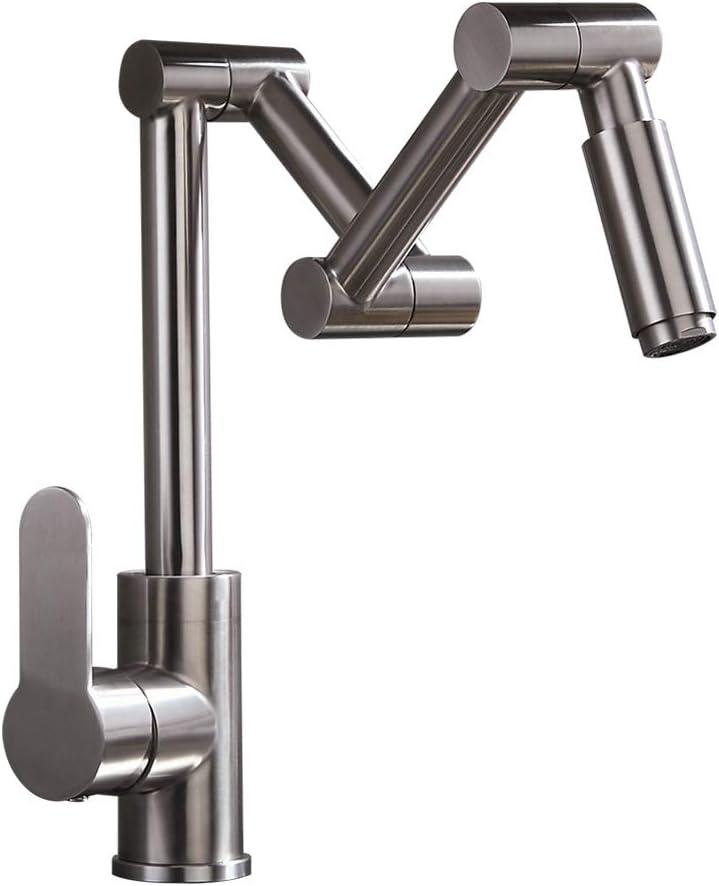 Brushed Stainless Steel Deck Mounted Pot Filler Faucet