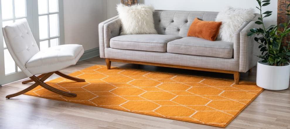 Unique Loom Trellis Frieze Geometric Trellis Indoor Woven Area Rug