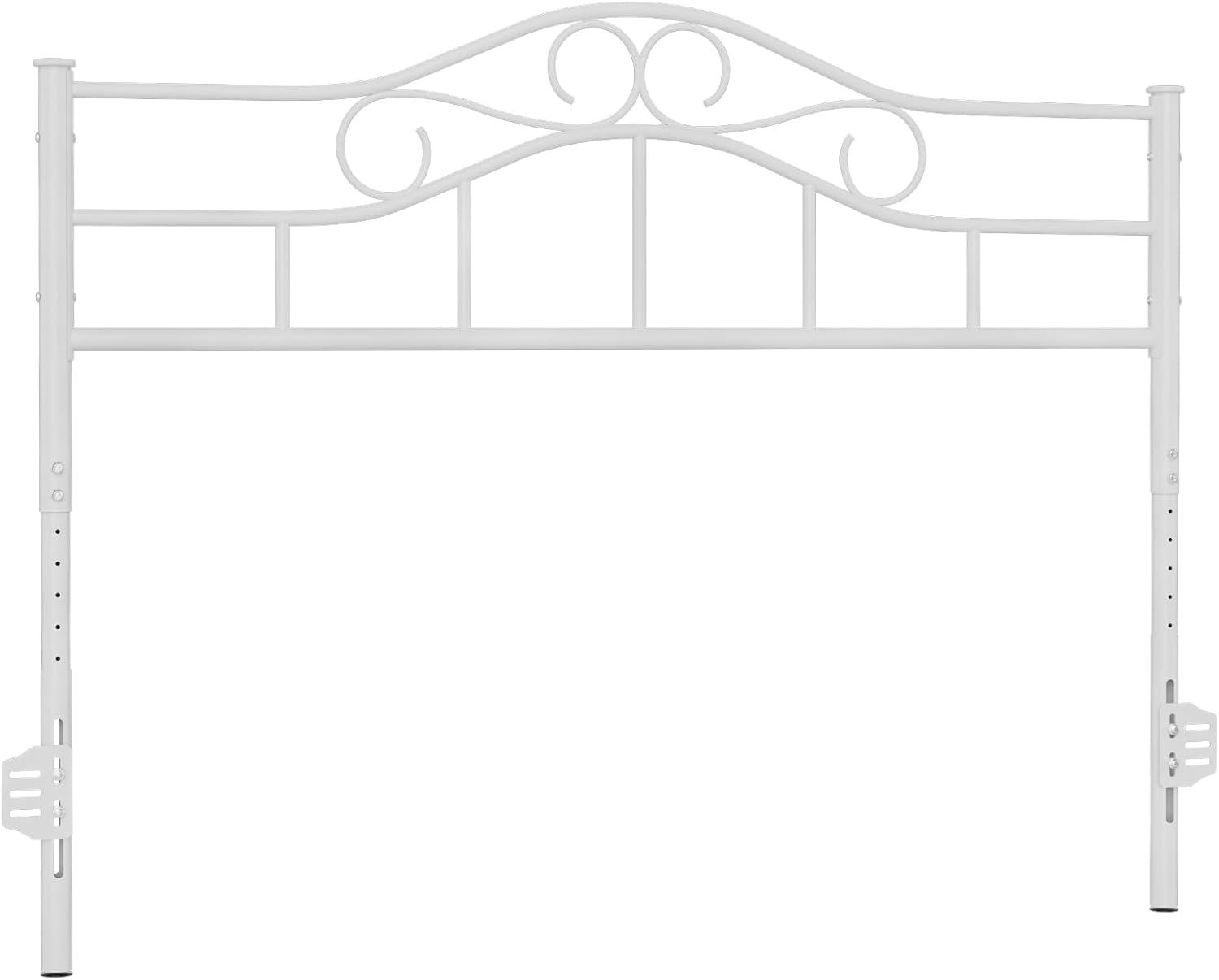 Red Barrel Studio® Anary Metal Headboard, Adjustable Height, Steel Curved Headboard , Farmhouse Scrollwork Design