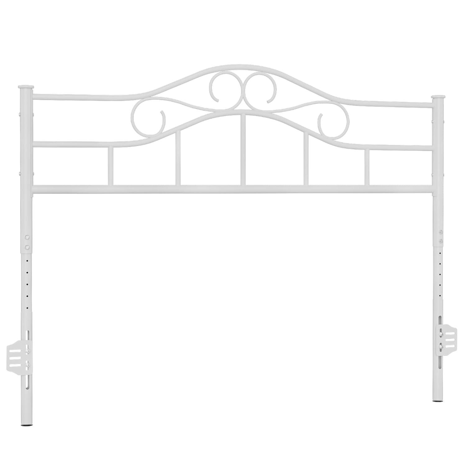 Red Barrel Studio® Anary Metal Headboard, Adjustable Height, Steel Curved Headboard , Farmhouse Scrollwork Design