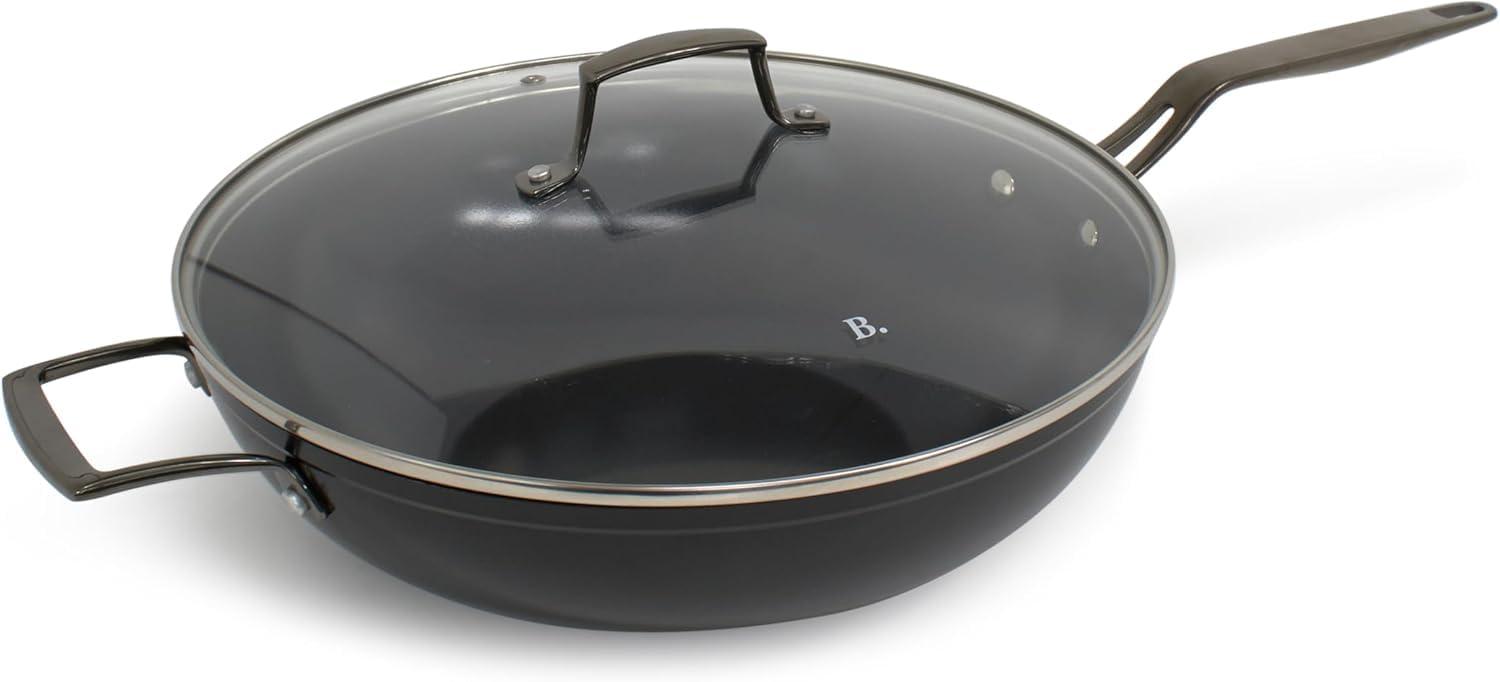 Blu. Cookware 12.6” Wok with Lid, Durable Non-Stick Stir Fry Pan