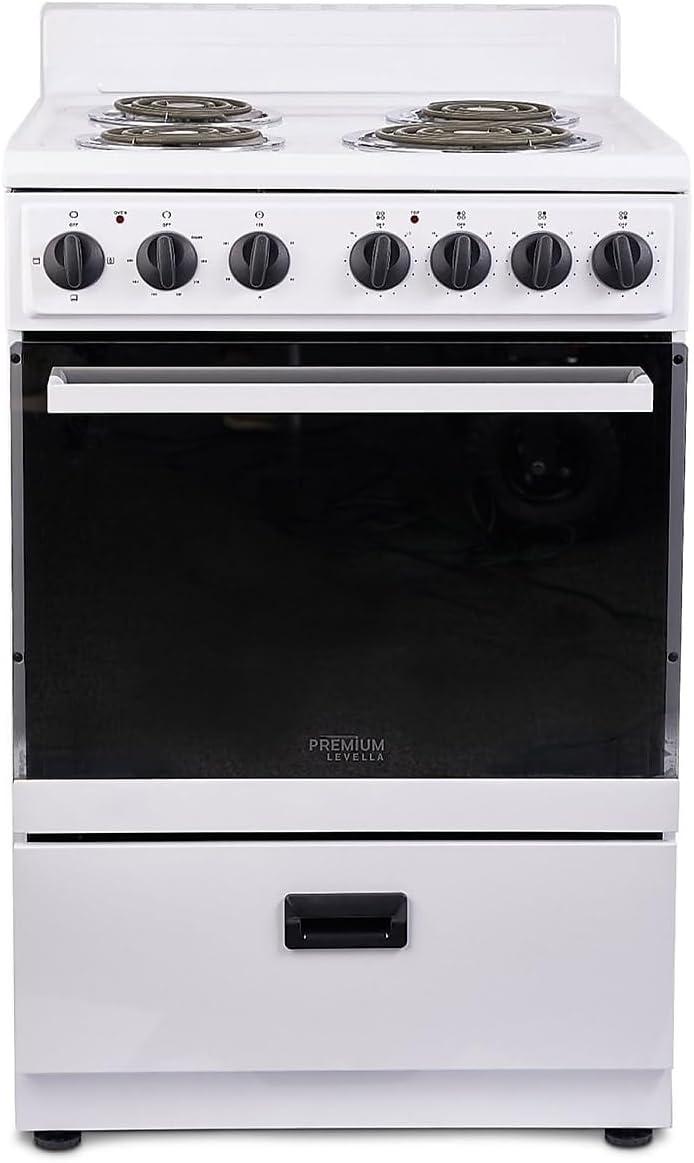 Premium Levella 24" 2.7 Cubic Feet Smart Electric Free Standing Range with 4 Burners