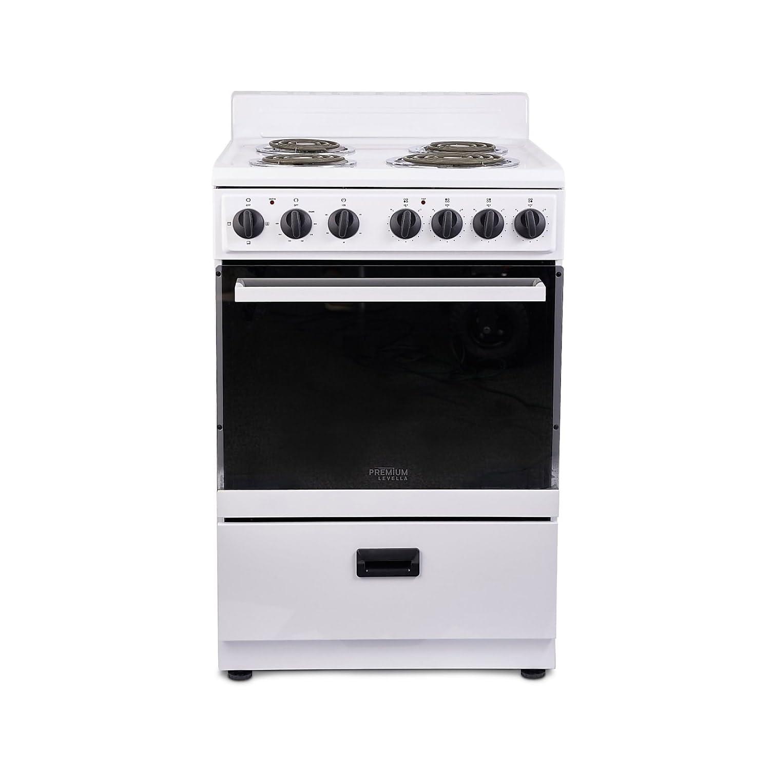 Premium Levella 24" 2.7 Cubic Feet Smart Electric Free Standing Range with 4 Burners