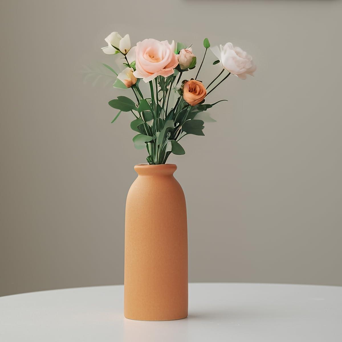 Latitude Run® Set Of 3 Multicolor Ceramic Vases For Home Decor, Farmhouse Style Centerpieces For Living Room, Table, Fireplace, Or Entryway (Blue Mix)