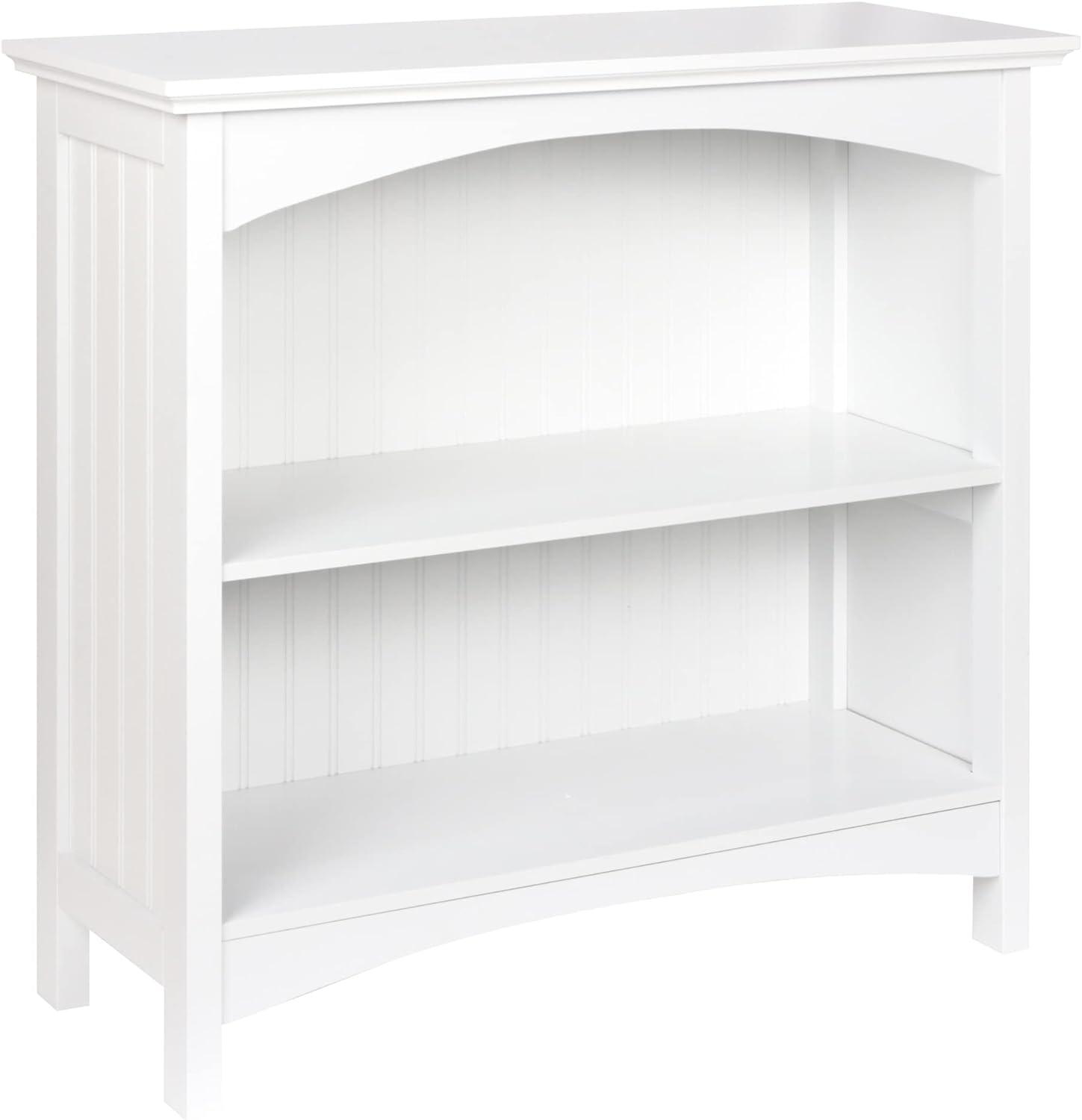 eHemco 3 Tier Storage Shelf Bookcase with 2 Arched Supports, 40 Inches Height, White