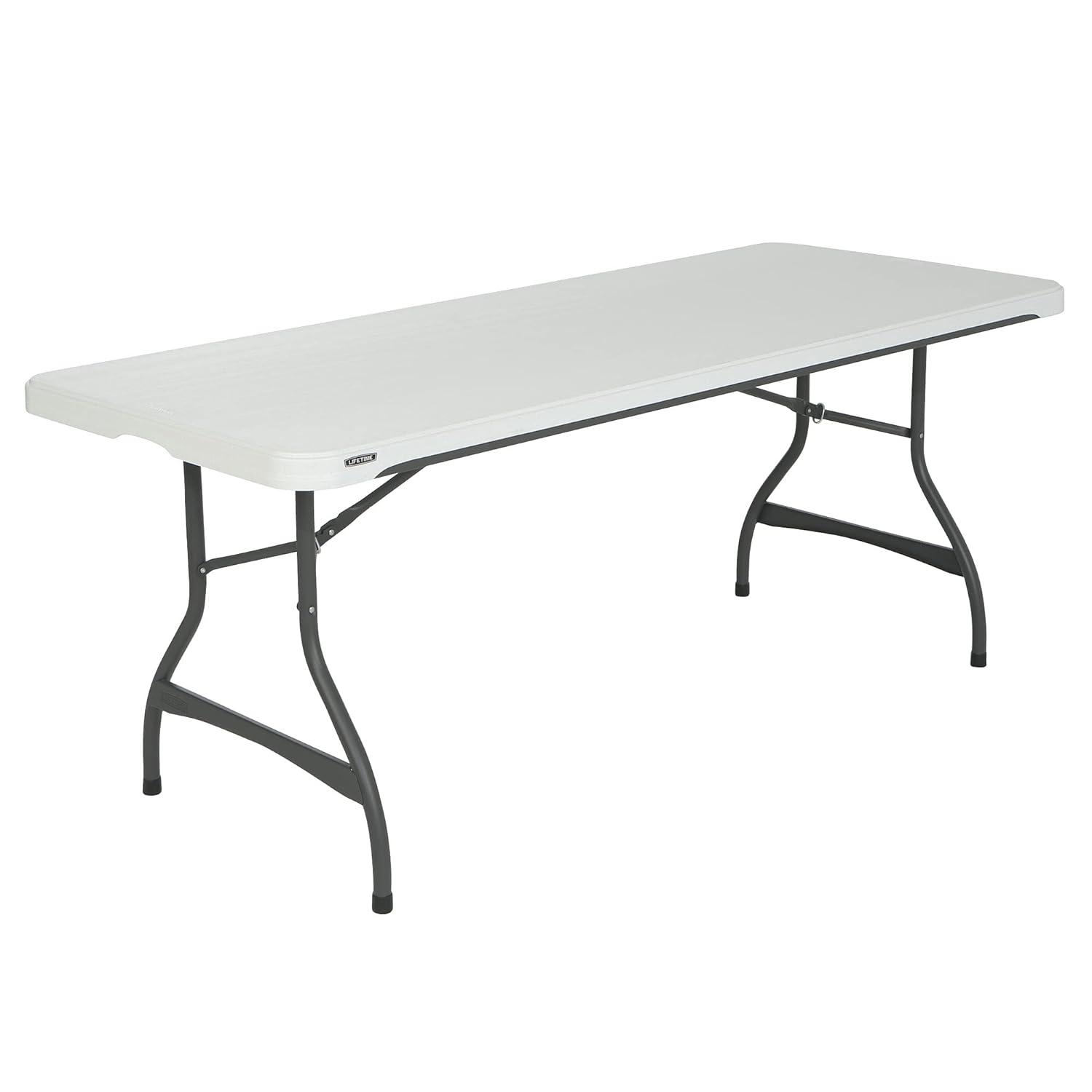 Lifetime 6 Foot Rectangle Folding Table Indoor/Outdoor Commercial Grade, White Granite (80306)