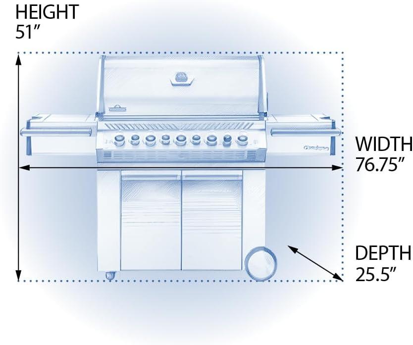 Napoleon Prestige Pro 665 Stainless Steel Propane Gas Grill with Infrared Burners