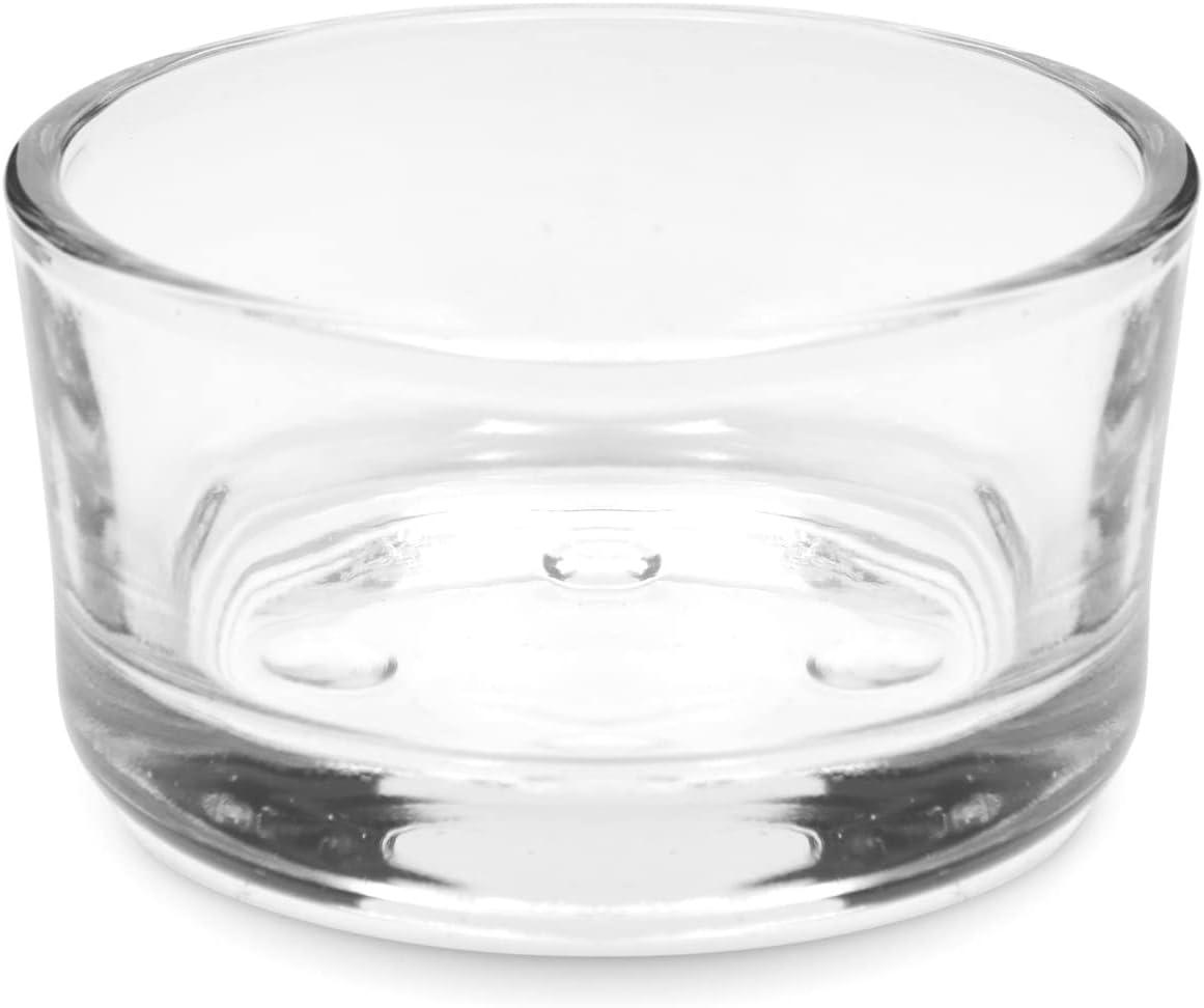 Juvale 24 Pack Clear Glass Short Tealight Candle Holders for Table Centerpieces, Wedding Receptions, Party Decorations, Restaurant Tables, 1 x 2 In