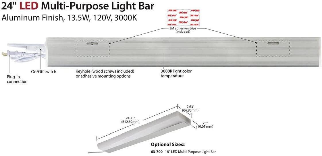 Warm White 24'' LED Under Cabinet Light Bar