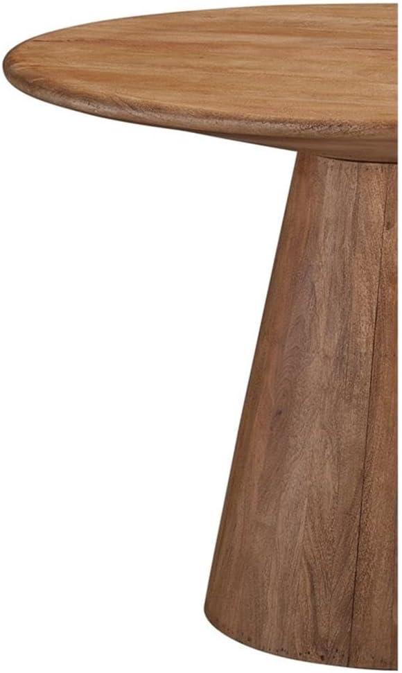 Chestnut Brown Round Mango Wood Dining Table