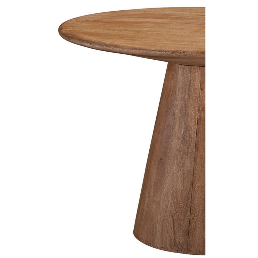 Chestnut Brown Round Mango Wood Dining Table